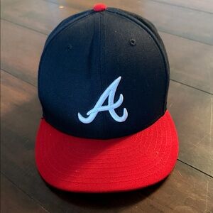 Navy and Red Baseball Cap with Logo
